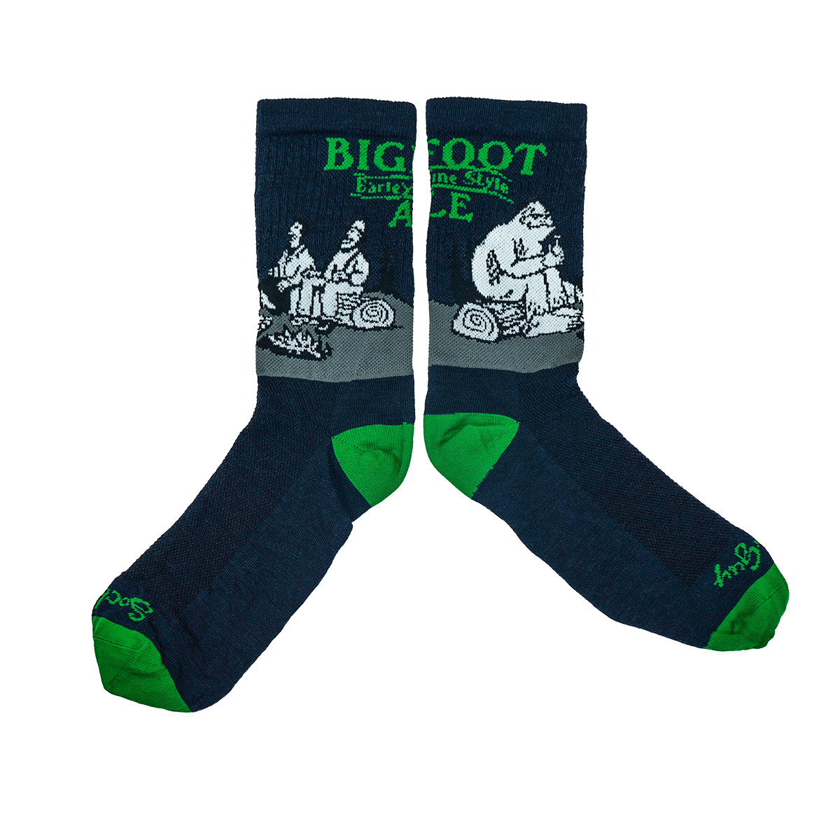 Sierra Nevada Bigfoot Wool Socks - showing both sides of the sock design