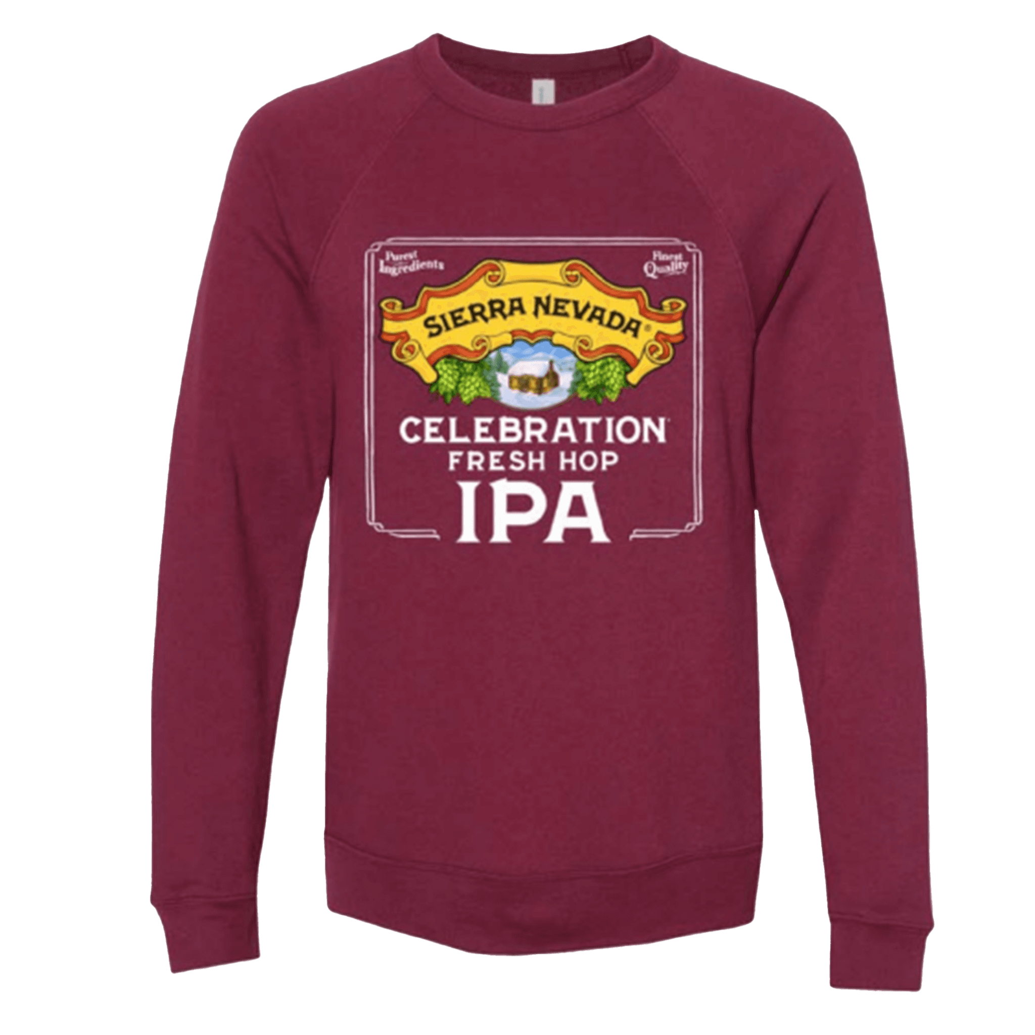 Sierra Nevada Brewing Co. Celebration Crewneck in Maroon - front view