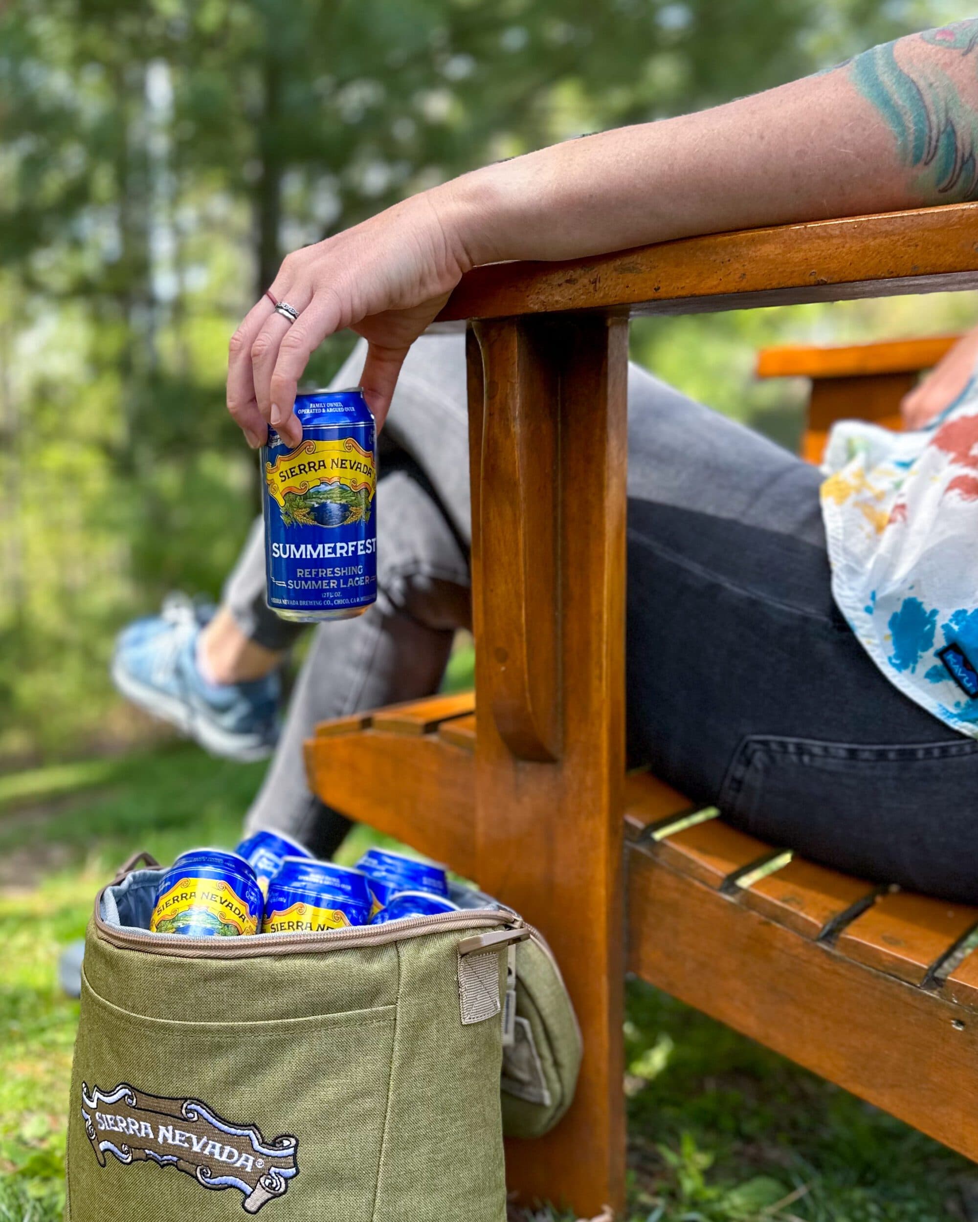 Hand holding can of Summerfest beer