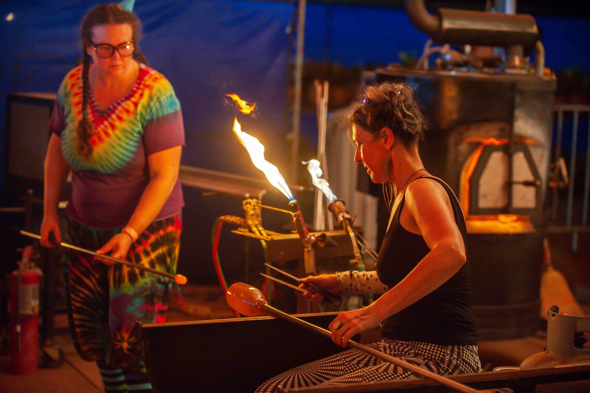 Glass blowing demo at Oktoberfest